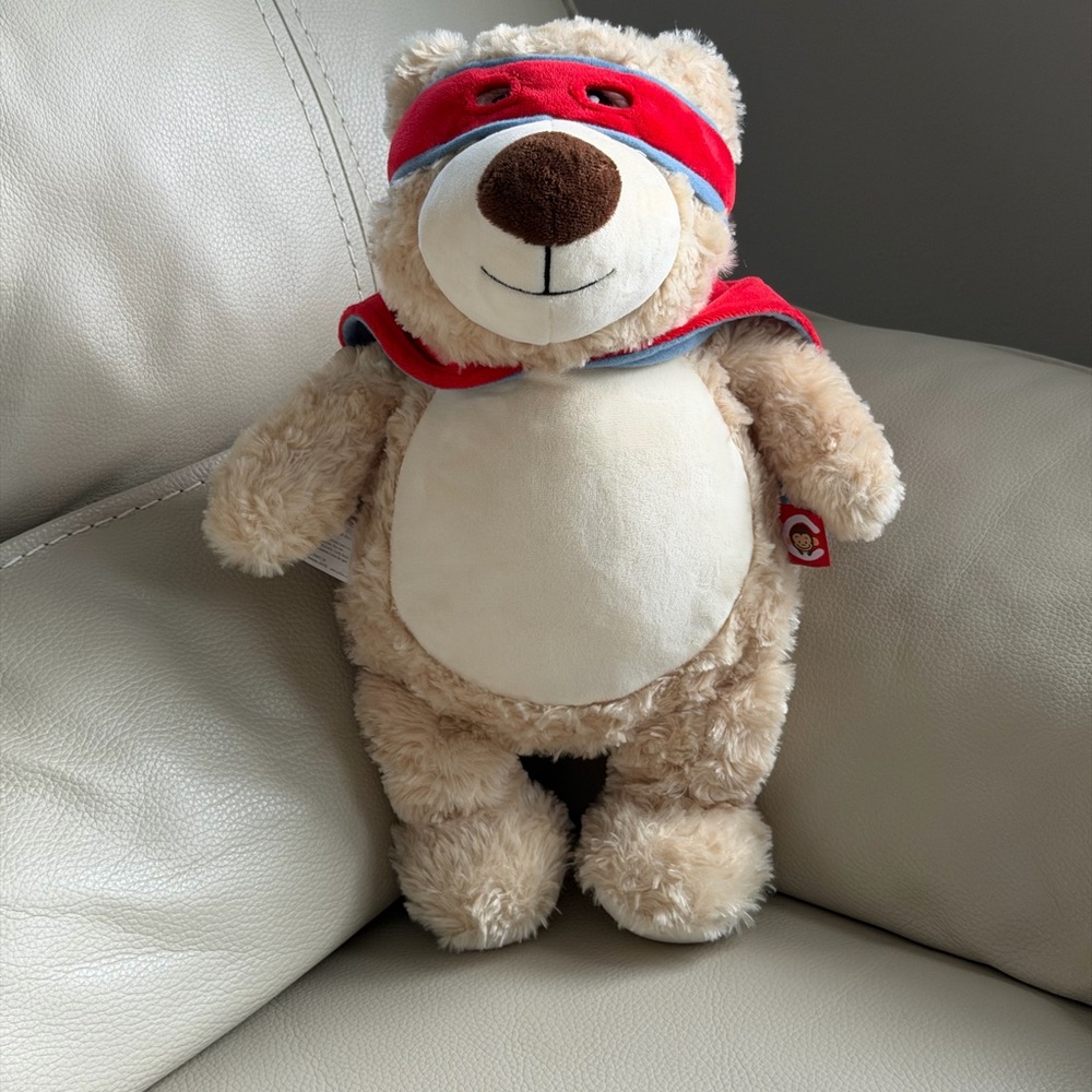 Cubbies Cubbyford Hero Plush Bear with Red Cape-Embroidery Belly